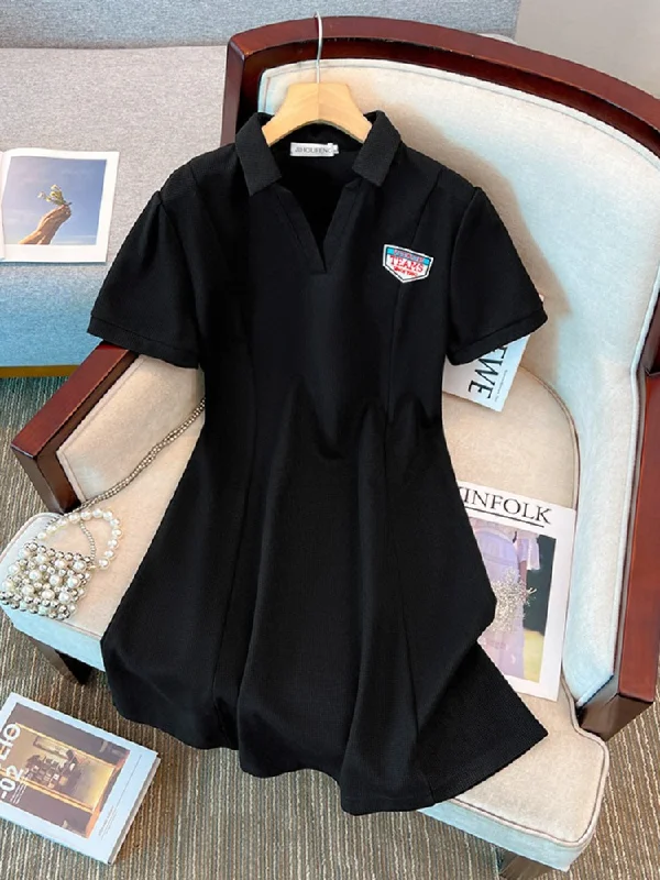 Major Savings Plus Size A Line Korean Polo T Shirt Dress