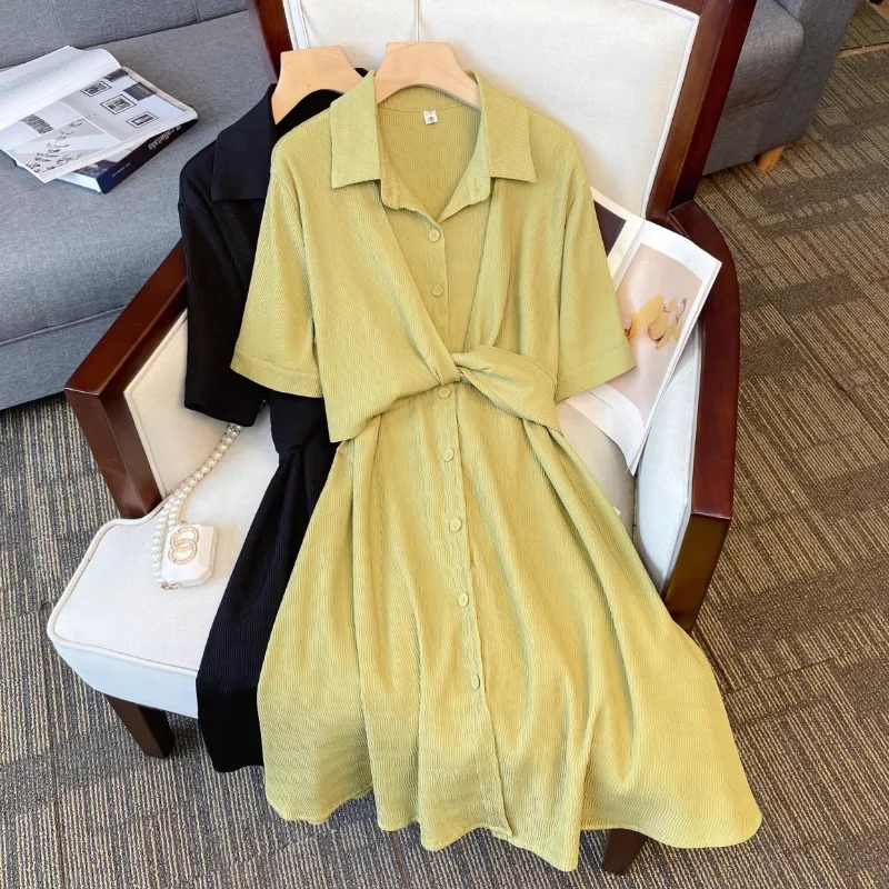 Savings Bonanza Plus Size Korean Twist Layer Dress