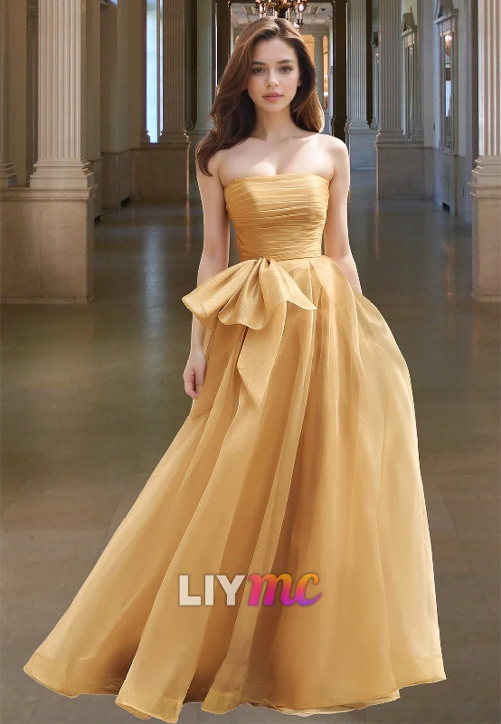 Sale Event Straight Across Sleeveless Pleated A-Line Prom Dress