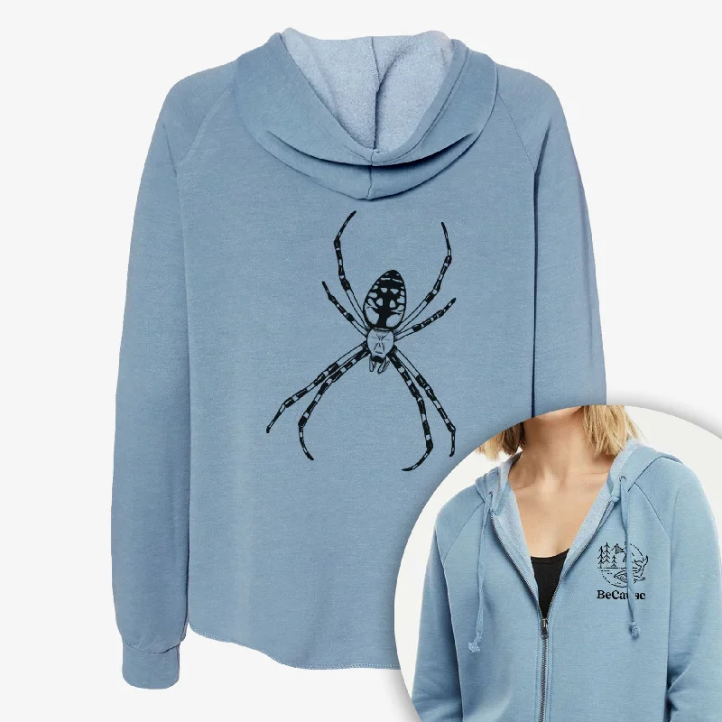 Argiope aurantia - Yellow Garden Spider - Women's Cali Wave Zip-Up Sweatshirt