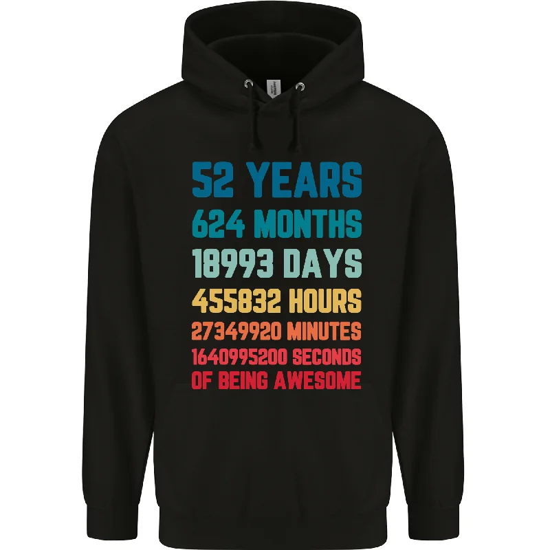Deal Zone 52nd Birthday 52 Year Old Mens 80% Cotton Hoodie