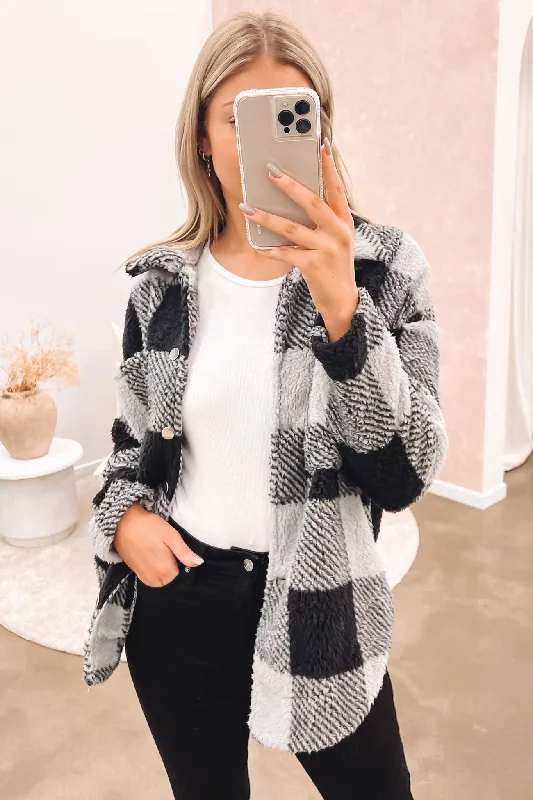 Fantastic Offers Tash Cosy Shacket Black Charcoal