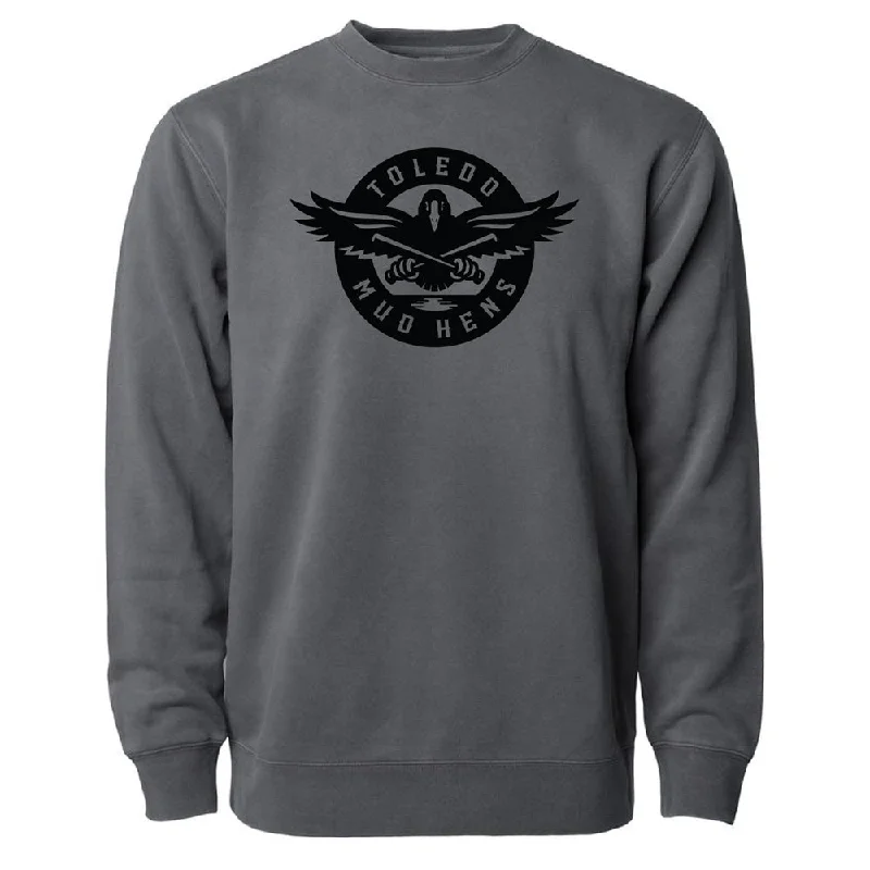 Special Buy Toledo Mud Hens Real Bird Pigment Black Crewneck Sweatshirt