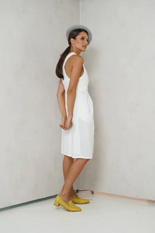Super Bargain Avery Overlap Nursing Dress     (Eggshell)