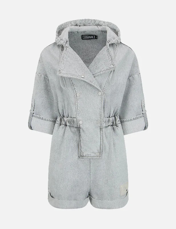 Deal of the Week Open-Back Knit Denim Jumpsuit