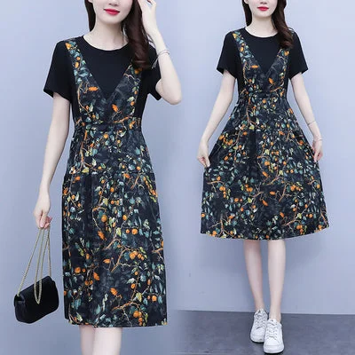 Inventory Reduction Plus Size Fern Mock 2 Piece Dress