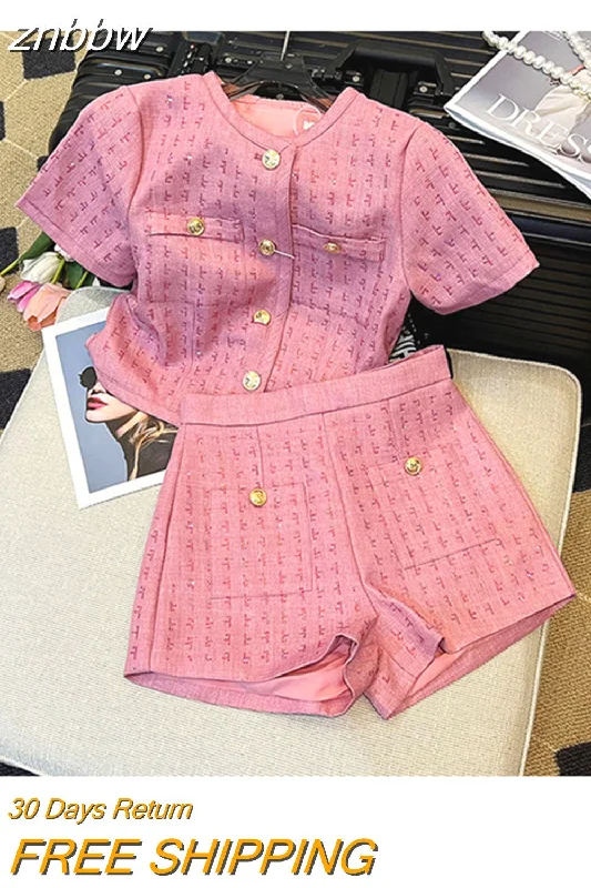 Big Discounts znbbw Summer Women Fashion Brand Short Sleeve Two Piece Sets Coat + Mini Short Casual Streetwear Pink Color Female Short Suits Big Discounts znbbw Summer Women Fashion Brand Short Sleeve Two Piece Sets Coat + Mini Short Casual Streetwear Pink Color Female Short Suits