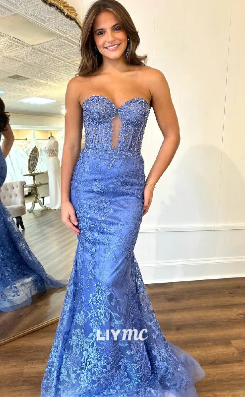 Unbeatable Prices LP2065 - Semi-Sweetheart Sleeveless Cut Outs Appliques Mermaid Prom Dress Unbeatable Prices LP2065 - Semi-Sweetheart Sleeveless Cut Outs Appliques Mermaid Prom Dress