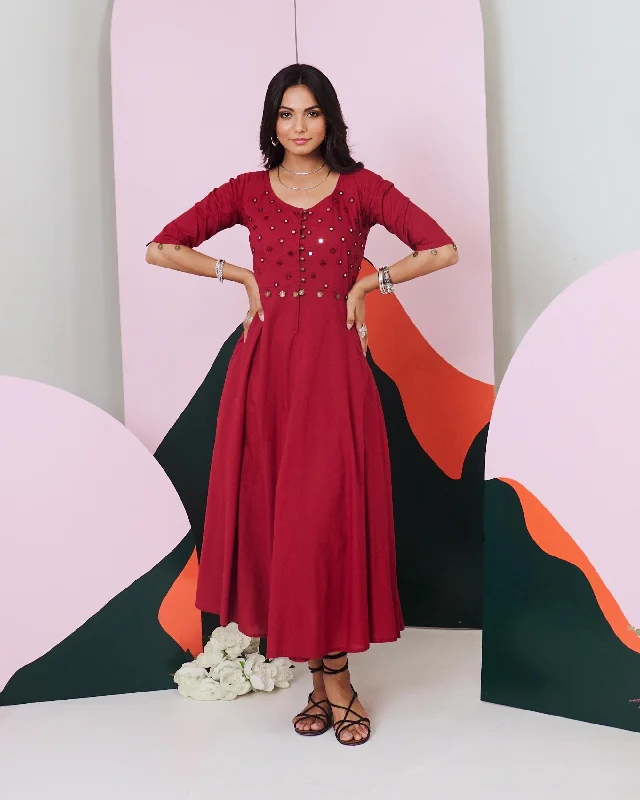 Price Drop Naina Mirror Work Maxi Dress