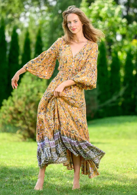 Price Blitz Simona Gold Mustard Dress