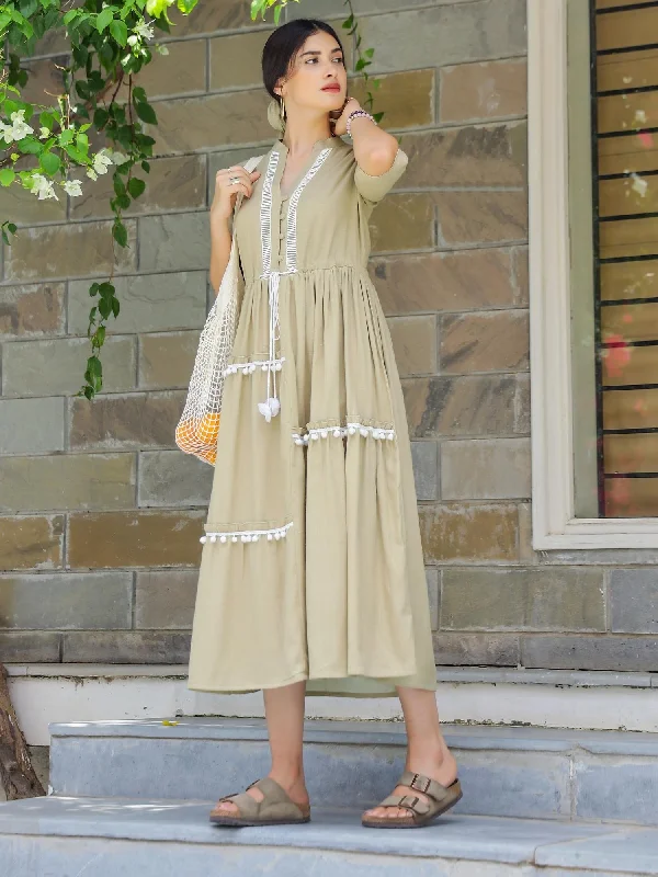 Instant Discount Sea side Cotton Maxi Dress