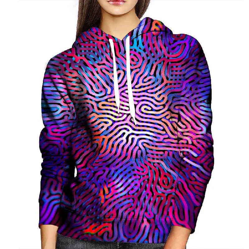 Purple Maze Womens Hoodie