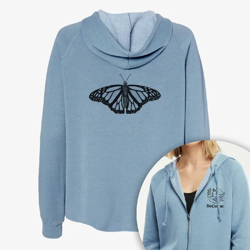 Stock Clearance Danaus plexippus - Monarch Butterfly - Women's Cali Wave Zip-Up Sweatshirt
