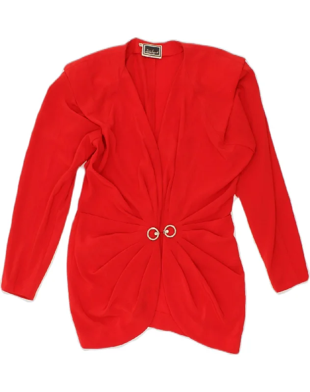 Great Bargains LUISA SPAGNOLI Womens Cardigan Top IT 46 Large Red Polyester