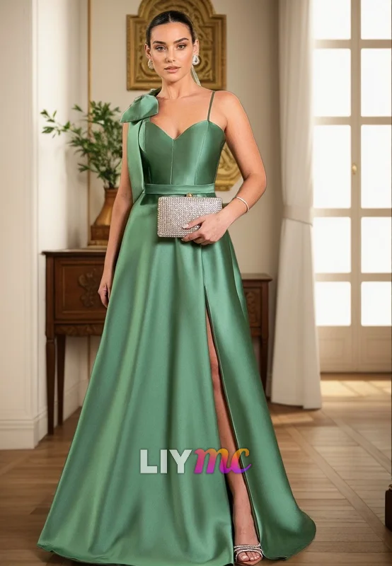 LP2285 - V-Neck Sleeveless Floral Embellished Pleated A-Line Prom Dress