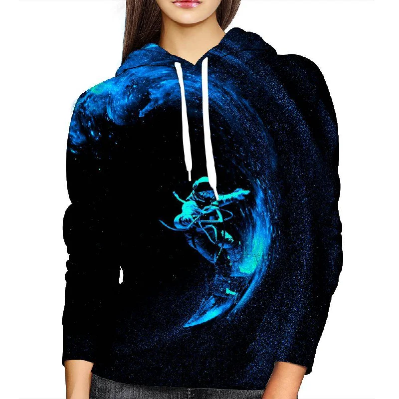 Don't Wait Space Surfing Womens Hoodie