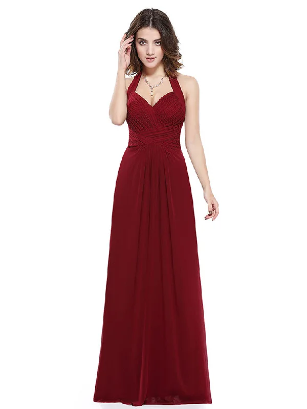 Massive Deals Amazing Long Evening Dress Burgundy Halter Party Dress Chiffon Sweetheart Draping A Line Maxi Evening Gown wedding guest dress Massive Deals Amazing Long Evening Dress Burgundy Halter Party Dress Chiffon Sweetheart Draping A Line Maxi Evening Gown wedding guest dress