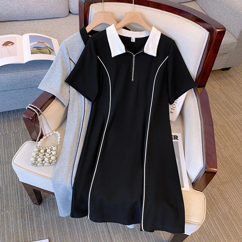Closeout Plus Size Shapes Polo T Shirt Dress
