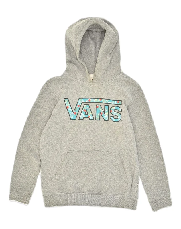 Blowout Deals VANS Womens Graphic Hoodie Jumper UK 10 Small Grey Cotton