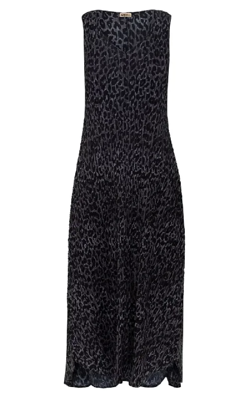 Alquema- Long Estrella Dress in Leopard