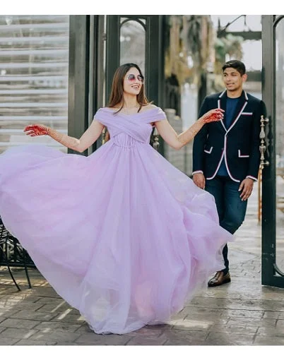 Referral Discount G522 (2), Lavender Pre Wedding Shoot Gown, Size (ALL)