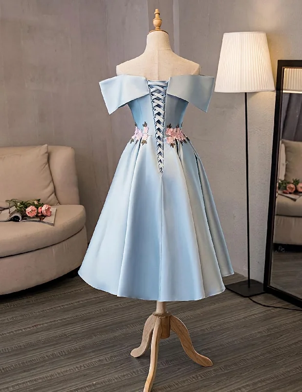 Year-End Sale Blue Cute Short Prom Dress, Blue Homecoming Dress