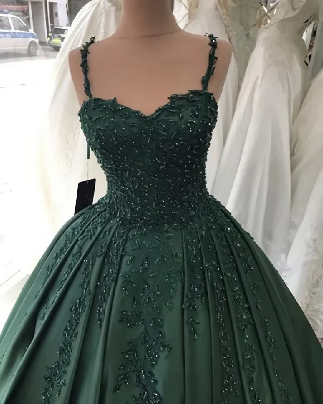 Time-Limited Offer Spaghetti Straps Quinceanera Dresses, Sweetheart Ball Gown Lace Beaded