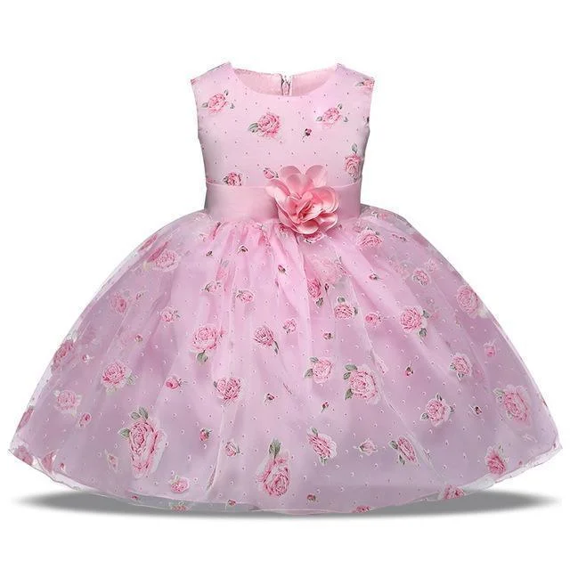 Fantastic Deals Girls Dress Pink Princess Lace Flower Girl Dress 4-10 Years
