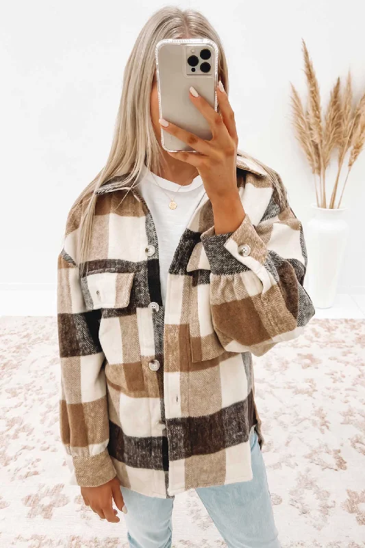 Hot Deal Riley Shacket Brown