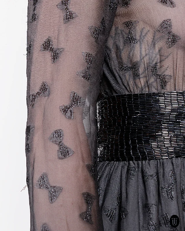 Massive Deals 1970s Chanel Grey Embellished Gown S