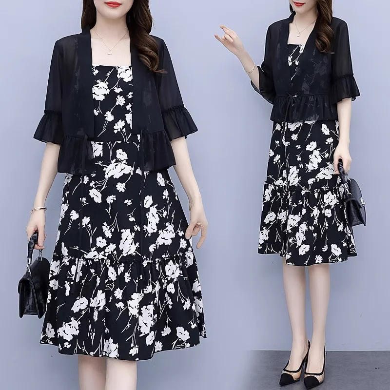 Don't Miss (Special!) Plus Size Chiffon Jacket And Dress Set