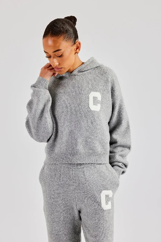 Special Savings C Knitted Hoodie - Grey
