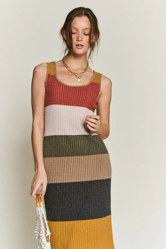 Blowout Sale COLOR BLOCK CASUSAL DRESS