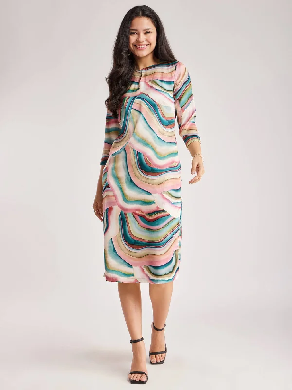 Sale Event Satin Shirt Dress - Multicolour