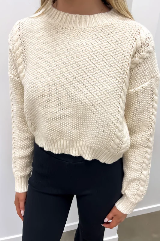 Customer Appreciation Sale Simone Crop Knit Creme