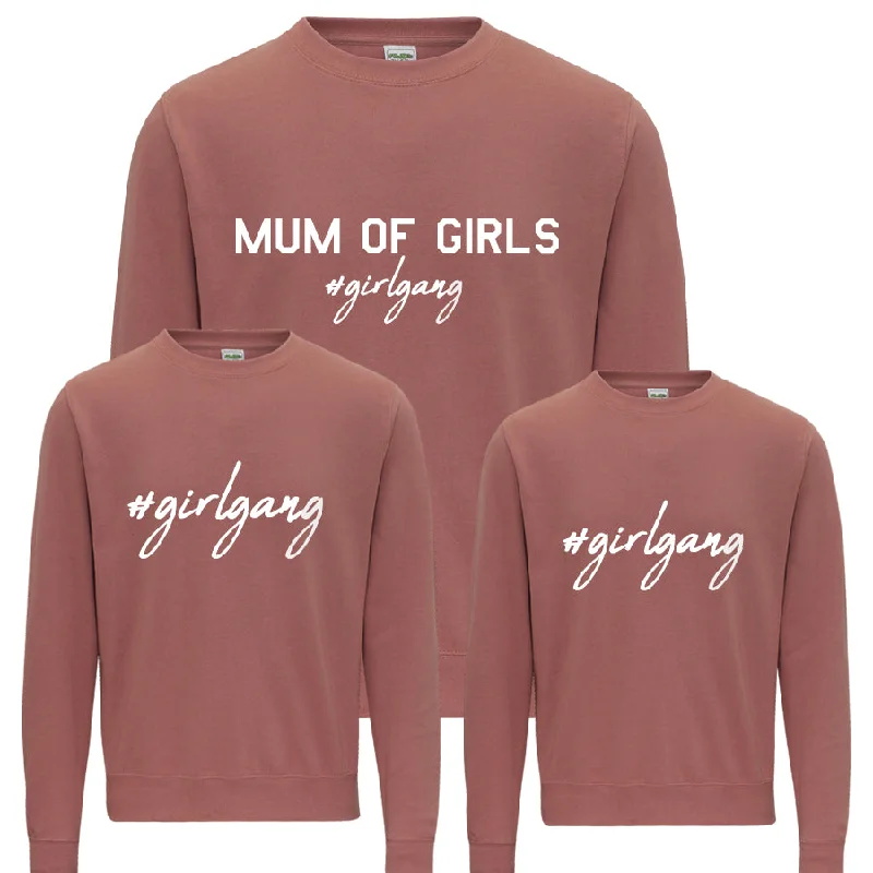 Epic Deals Mum of Girls #GirlGang Matching Dusty Pink Sweatshirts