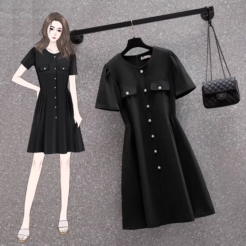 Huge Discounts Plus Size Buttons Chanelesque Dress