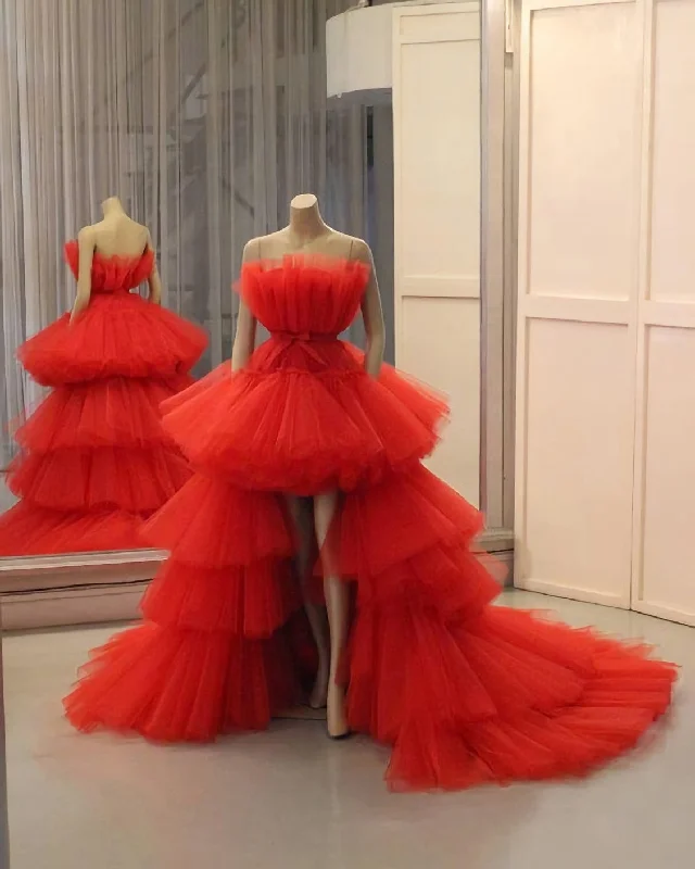 Exclusive Savings Red Ball Gown Long Prom Dress, Evening Dress