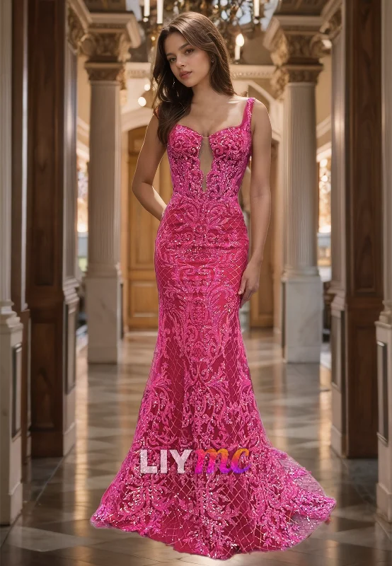 Reduced Prices Sweetheart Straps Appliques Illusion Mermaid Prom Dress