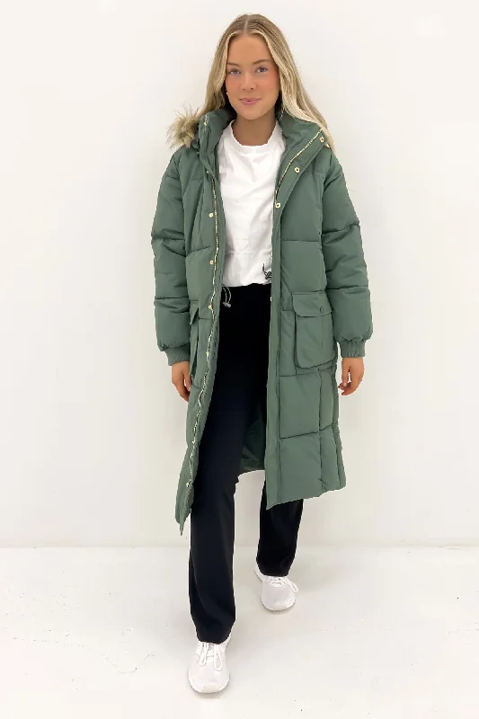 Today’s Deal Active Fur Longline Puffer Green