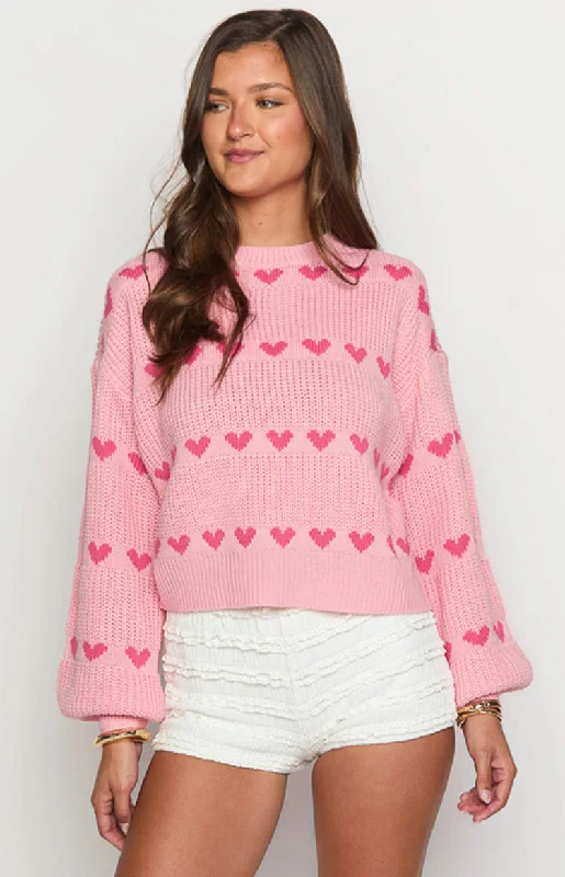 Early Bird Discount Lovey Pink Heart Stripe Jumper