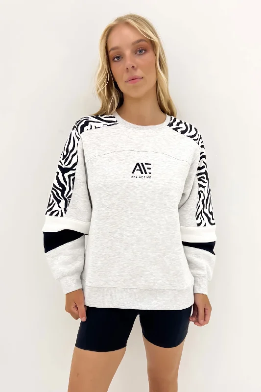 Limited Availability Parker Panelled Crew Snow Marle