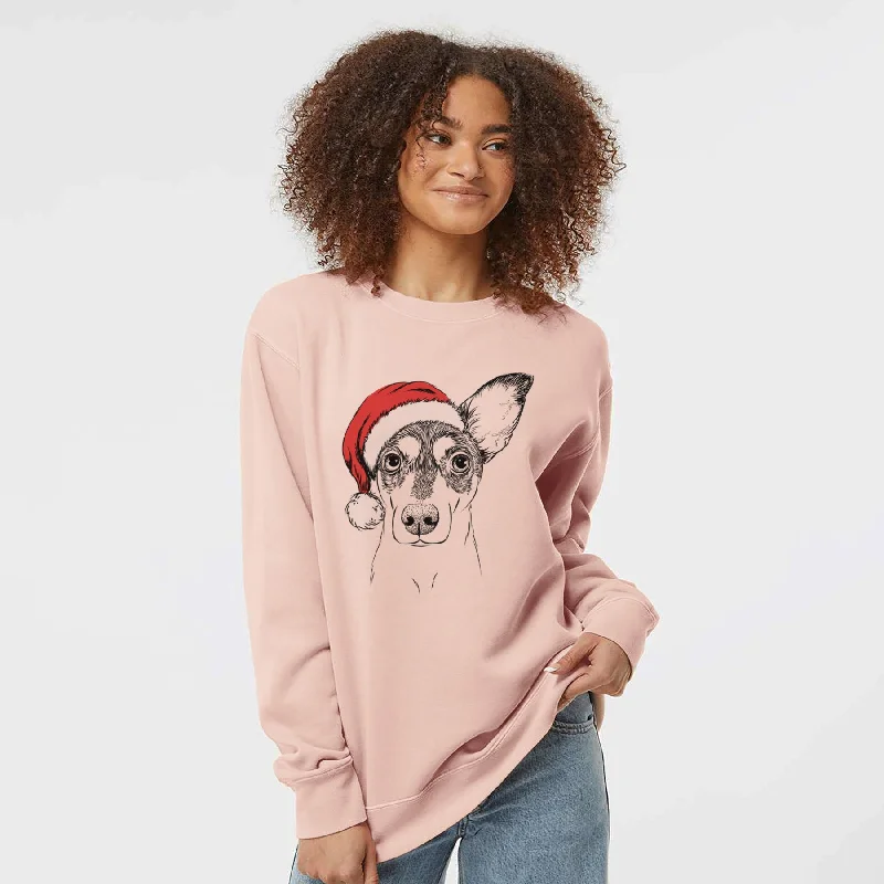 Warehouse Sale Santa Chloe the Doxie Mix - Unisex Pigment Dyed Crew Sweatshirt