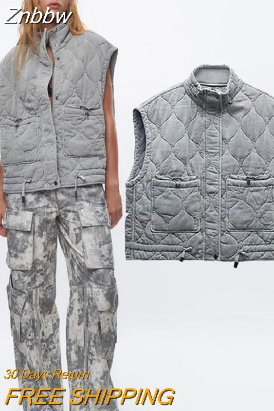 Best Seller Znbbw TRAF 2023 Autumn Winter Women Pocket Parkas Cotton Jacket Zipper Sleeveless Female Padded Waistcoat Best Seller Znbbw TRAF 2023 Autumn Winter Women Pocket Parkas Cotton Jacket Zipper Sleeveless Female Padded Waistcoat