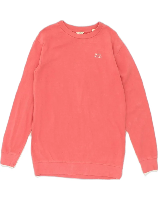 Value Deals JACK WILLS Womens Sweatshirt Jumper UK 8 Small  Pink Cotton