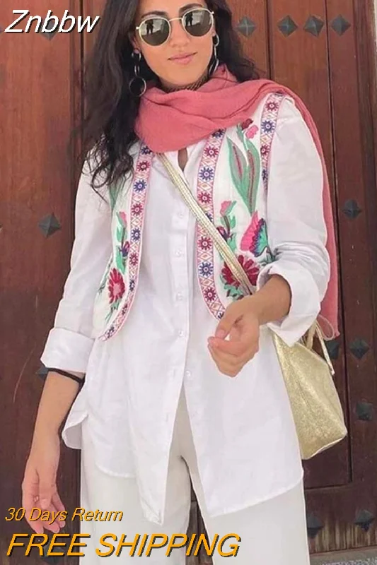 Clearance Event Znbbw TRAF Women Vintage Position Floral Embroidery Short Vest Jacket Ladies National Style Patchwork Casual WaistCoat Tops Clearance Event Znbbw TRAF Women Vintage Position Floral Embroidery Short Vest Jacket Ladies National Style Patchwork Casual WaistCoat Tops