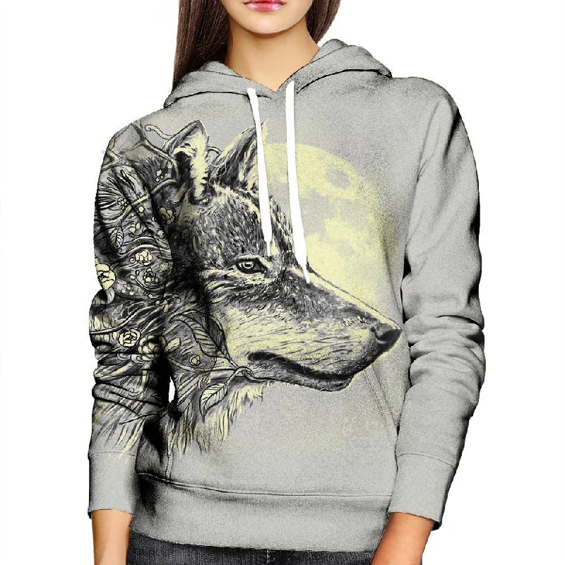 Weekend Special Gray Wolf Womens Hoodie