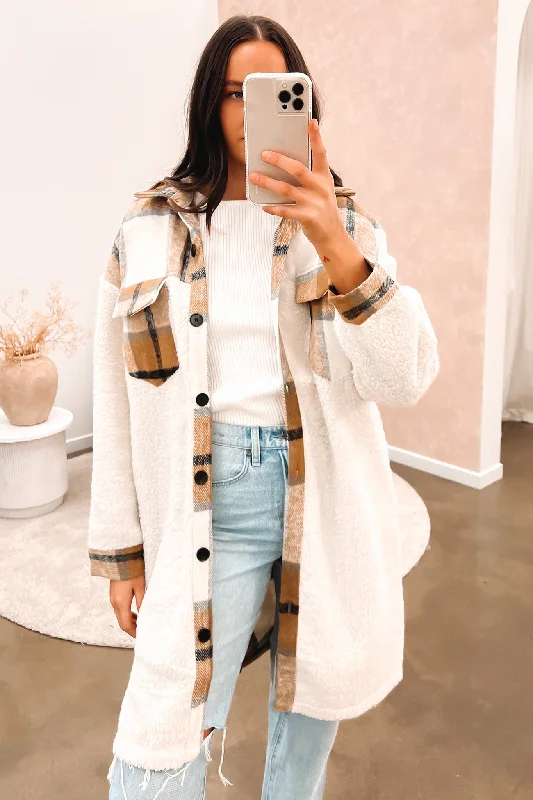 Reduced Prices Alana Shacket Brown White
