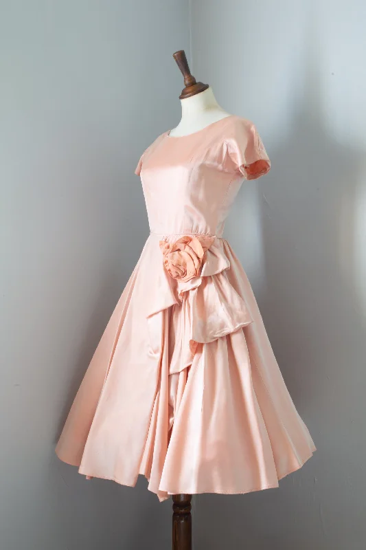 Vintage 1950s Ballet Pink Rose Dress