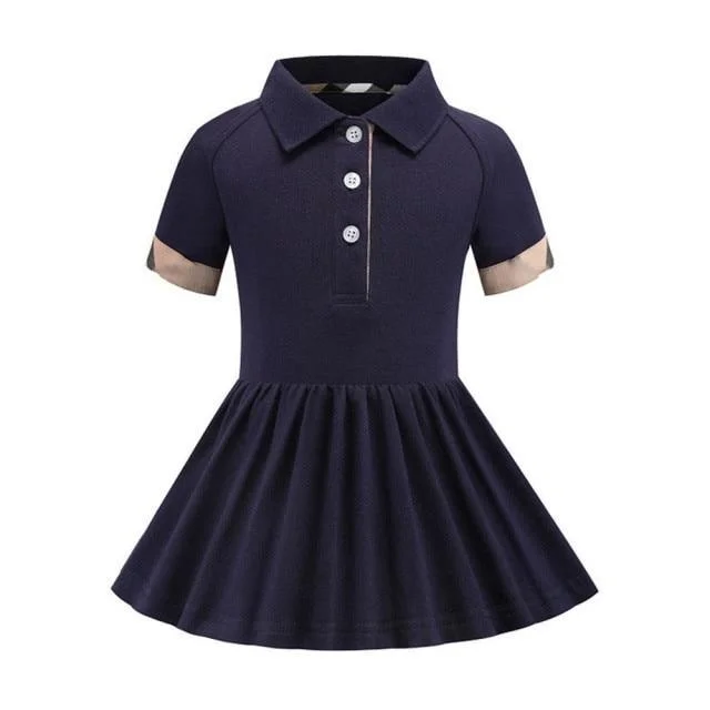 Final Clearance Striped Collar Dress For Girls